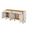 Buffet Aros 4 Portas Pés Madeira Maciça - Mavaular Off White/naturalle - 3