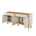 Ver imagem 3 de Buffet Aros 4 Portas Pés Madeira Maciça - Mavaular Off White/naturalle