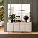 Ver mais imagens de Buffet Aros 4 Portas Pés Madeira Maciça - Mavaular Off White/naturalle