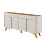 Buffet Aros 4 Portas Pés Madeira Maciça - Mavaular Off White/naturalle - 5