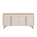 Ver imagem 1 de Buffet Aros 4 Portas Pés Madeira Maciça - Mavaular Off White/naturalle