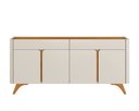 Ver imagem 1 de Buffet Aros 4 Portas Pés Madeira Maciça - Mavaular Off White/naturalle