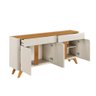 Buffet Aros 4 Portas Pés Madeira Maciça - Mavaular Off White/naturalle - 2
