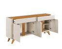 Ver imagem 2 de Buffet Aros 4 Portas Pés Madeira Maciça - Mavaular Off White/naturalle