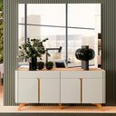 Ver imagem 7 de Buffet Aros 4 Portas Pés Madeira Maciça - Mavaular Off White/naturalle