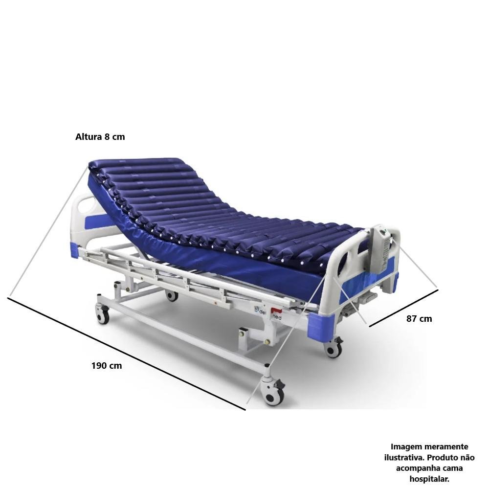 Colchão Dellamed Pneumático Hospitalar Anti Escaras Air Tube Com Motor 127v  - 3