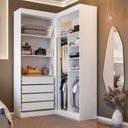 Ver imagem 3 de Closet Casal Salvo 4 Gavetas 7 Prateleiras Branco - Pnr Móveis