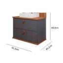 Ver imagem 2 de Bancada de Banheiro Balcão Milano 1 Porta e 1 Gaveta C- Cuba 60cm Pistache-freijo - Mgm