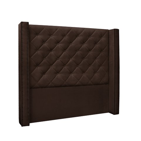 Cabeceira Cama Box King 195cm e Recamier Vicenza Suede Café S04 - D'Rossi