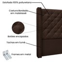 Ver imagem 4 de Cabeceira Cama Box King 195cm e Recamier Vicenza Suede Café S04 - D'Rossi