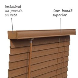 Persiana Horizontal de Madeira com Bandô 235cm x 100cm Isadora Design - 5