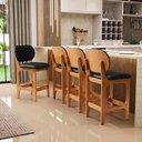 Ver imagem 2 de Kit 04 Banquetas Baixa Bar Cozinha E Sala De Jantar Fixa Betta L02 Imbuia Couríssimo Preto - Lyam