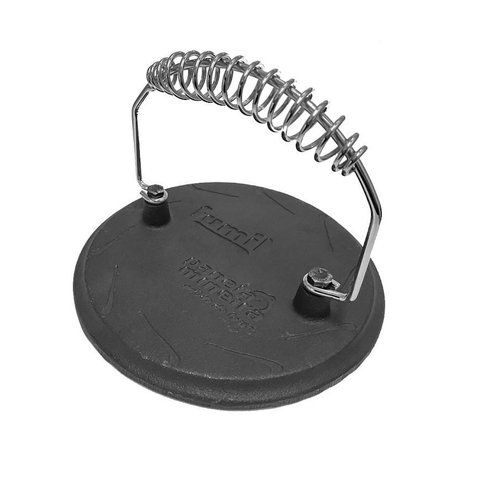 Prensador Redondo Grill Alça de Espiral Panela Mineira 19cm