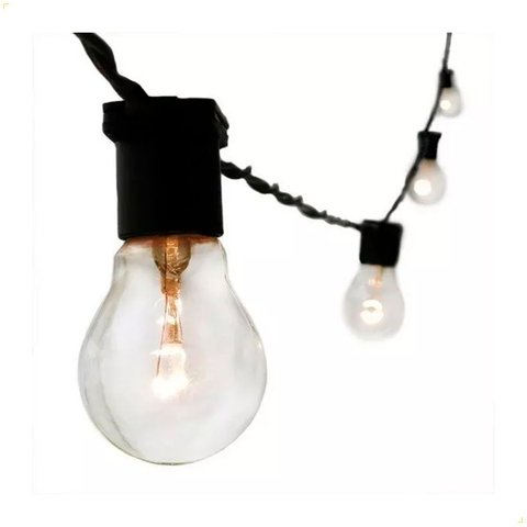 15 Metros Varal de Luzes Festão Cordão Soquete E27 Bivolt