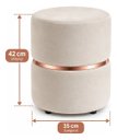 Ver imagem 2 de Kit de Puff Cinta no Meio Rose Gold, Cor Palha Veludo - Let Móveis