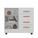 Ver imagem 7 de Guarda Roupa Casal Porto com Cômoda Lite 4 Gavetas 2 Portas Branco Brilho – Móveis Leão
