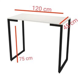 Mesa Industrial 120cm Base Metal Tampo em Mdf –design Moderno e Funcional - 4