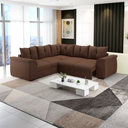 Ver imagem 3 de Sofá de Canto 5 Lugares Retrátil Qatar Suede Marrom