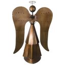 Ver imagem 4 de Anjo Verniz Rústico Grande De Natal Com Harpa Feito em Ferro Libertas Rosas Artesanato Anjo Natalino