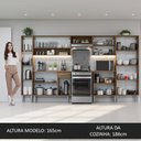 Ver imagem 5 de Armário de Cozinha Completa 325cm Rustic/cinza Emilly Madesa 02