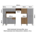 Ver imagem 3 de Armário de Cozinha Completa 325cm Rustic/cinza Emilly Madesa 02