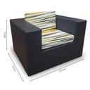 Ver imagem 3 de Conjunto Bora Bora Escuro - 1 Sofá 2 Lugares + 2 Poltronas + 1 Mesa de Centro - Abrolhos