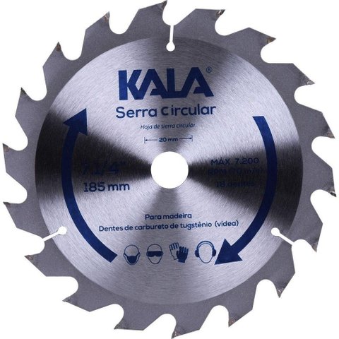 Disco de Serra Circular 7.1-4 para Madeira 18 Dentes 7200 Rpm Kala