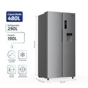 Ver imagem 4 de Geladeira Side By Side Frost Free 480 L Hq Inverter com Dispenser de Água Inox Hq-480SBSWDK