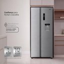 Ver imagem 2 de Geladeira Side By Side Frost Free 480 L Hq Inverter com Dispenser de Água Inox Hq-480SBSWDK