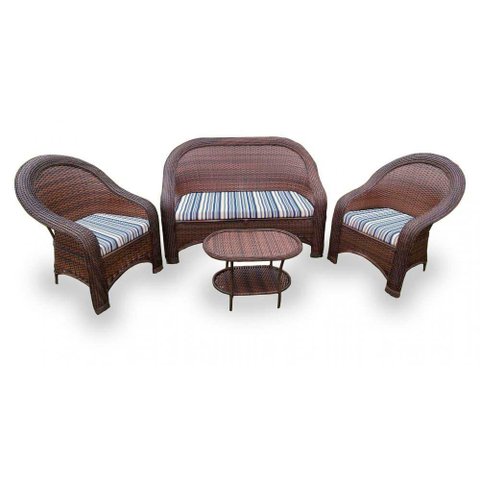 Conjunto de Sofás Fibra Sintética Tóquio - 1 Sofá 2l + 2 Poltronas + 1 Mesa Centro - Tecido Alanta