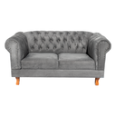 Ver imagem 2 de Conjunto Sofá Namoradeira Chesterfield Capitone Suede Cinza Decorativa / Sala, Tv, Estar, Recepção