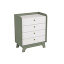 Ver imagem 2 de Cômoda Casal T403 4 Gavetas Branco/Verde Oliva Kappesberg