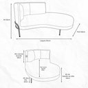 Ver imagem 4 de Chaise Direito Sala de Estar Penélope Base Preto Veludo Terracota - Nexta Casa