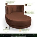 Ver imagem 2 de Chaise Direito Sala de Estar Penélope Base Preto Veludo Terracota - Nexta Casa