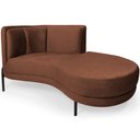 Ver imagem 1 de Chaise Direito Sala de Estar Penélope Base Preto Veludo Terracota - Nexta Casa