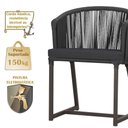 Ver imagem 4 de Mesa com 6 Cadeiras Jantar Noronha Marrom E11 Trama Original Preto