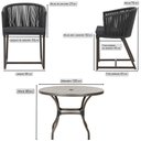 Ver imagem 2 de Mesa com 6 Cadeiras Jantar Noronha Marrom E11 Trama Original Preto