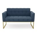 Ver imagem 6 de Sofá Namoradeira Elisa Suede Base Metálica Industrial Dourado - D\'rossi Cor Azul Marinho