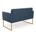 Ver imagem 7 de Sofá Namoradeira Elisa Suede Base Metálica Industrial Dourado - D\'rossi Cor Azul Marinho