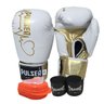 kit feminino Boxe / Muay Thai / Kickboxing - luva 10 oz branca coração dourado + bandagem + - 1