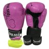 kit feminino Boxe / Muay Thai / Kickboxing - luva 10 oz rosa coração + bandagem + protetor bucal - 1