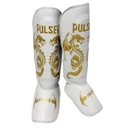 Ver imagem 1 de Caneleira Muay Thai MMA Kickboxing protetor de canela - Branca Dragão Dourado - G - PULSER (