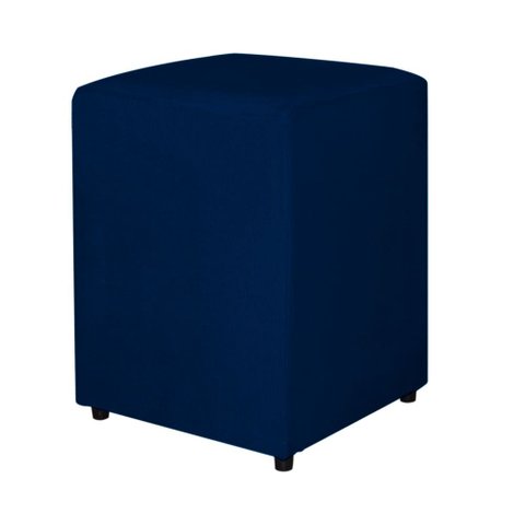 Puff Quadrado Decorativo Para Escritório Veludo Azul Marinho - Belliv Decor