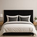 Ver imagem 2 de Cabeceira Box Casal Duana Painel Estofado Dobrável para Quarto Fixação Parede - Preto