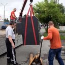 Ver imagem 5 de Cinta Elevaçao Carga 5 Tonelada 8 Metros Reforçada Resistente Guincho Reboque Guindaste Obra Constru