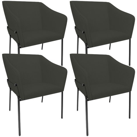 Kit 4 Cadeiras para Sala de Jantar Estar Living Olívia L02 Linho Verde Musgo - Lyam Decor