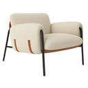 Ver imagem 1 de Poltrona Cadeira Decorativa Versátil Serrana-Zahav Estofados:Bouclé Off White Courino Sintéttico