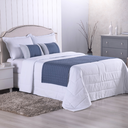 Ver imagem 3 de Peseira de Cama Queen - Kit 5 Pçs com Almofadas Cheias: Azul