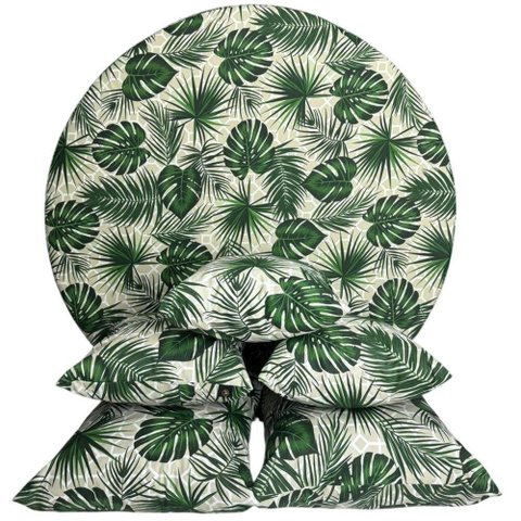 Almofadas para Sofá Cheias Decorativas, Impermeáveis Trama Floral Verde