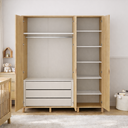 Ver imagem 3 de Guarda-Roupa Premium 3 Portas em Madeira e Palinha Natural | Linha Paglia | Marca Quater